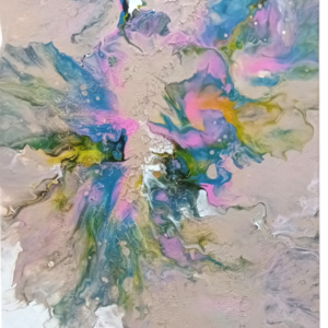 Tableau Craquelé - Délicatesse et Cosmos