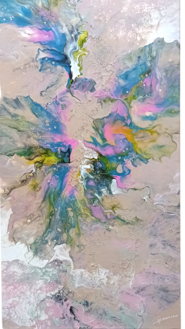 Tableau Craquelé - Délicatesse et Cosmos