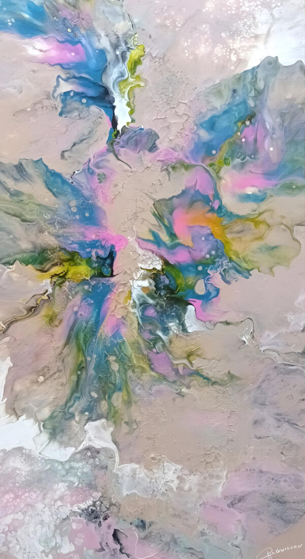 Tableau Craquelé - Délicatesse et Cosmos