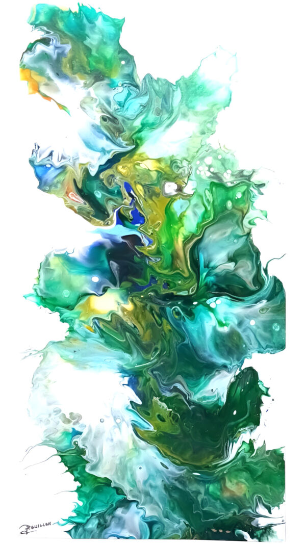 Tableau Émeraude – Abstrait – Harmonie et Vitalité