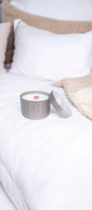 Bougie parfumée "Lueur d'Or" - Cire Végétale de Soja -Douceur et Elégance - Fleur de coton