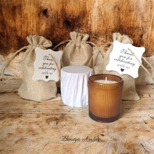 Bougie Amber non parfumée – Élégance artisanale en verre ambré | Artis-Âme