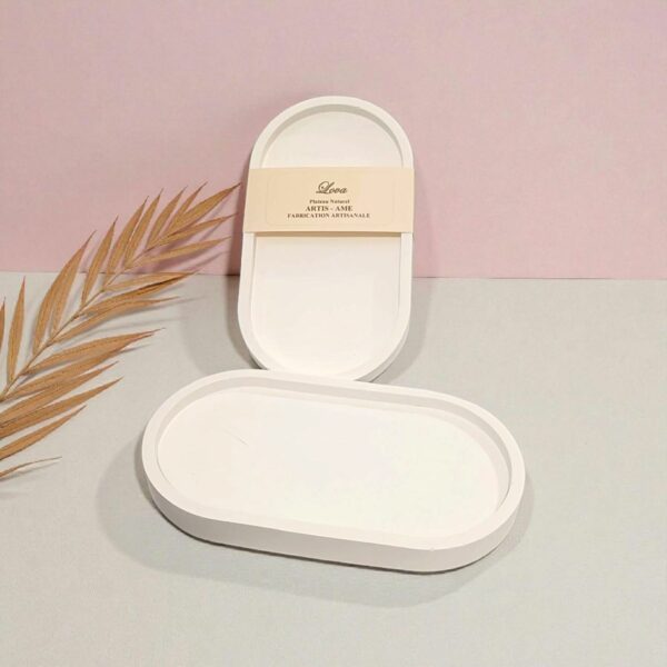 Plateau Lova – Plateau décoratif en plâtre fait main | Fabrication artisanale Artis-Âme