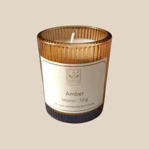 bougie parfumée - verre cotelé ambré