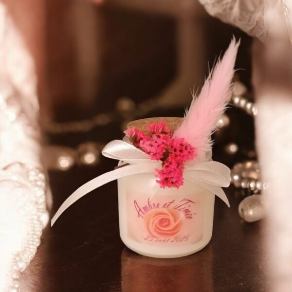 Bougie Mini Rose - Cadeau et Personnalisation