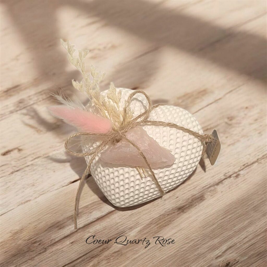 Coeur de Quartz Rose - Tendresse et Amour