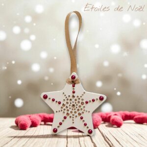 Etoile Strass Rouge et Doré 8 - Fêtes de Noël
