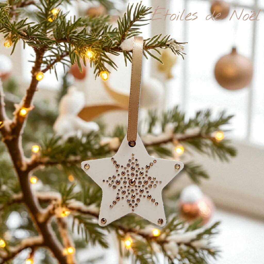 Etoile Strass Champagne 7 - Noël et Sapin