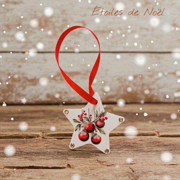 Etoile Boules rouges 3 - Sapin et Fêtes
