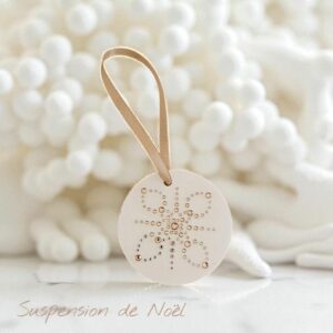 Suspension Feuilles Strass 16 - Décoration de Noël