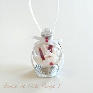 Boule de Noël Rouge 3 - Décoration artisanale