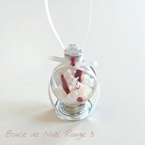 Boule de Noël Rouge 3 - Décoration artisanale
