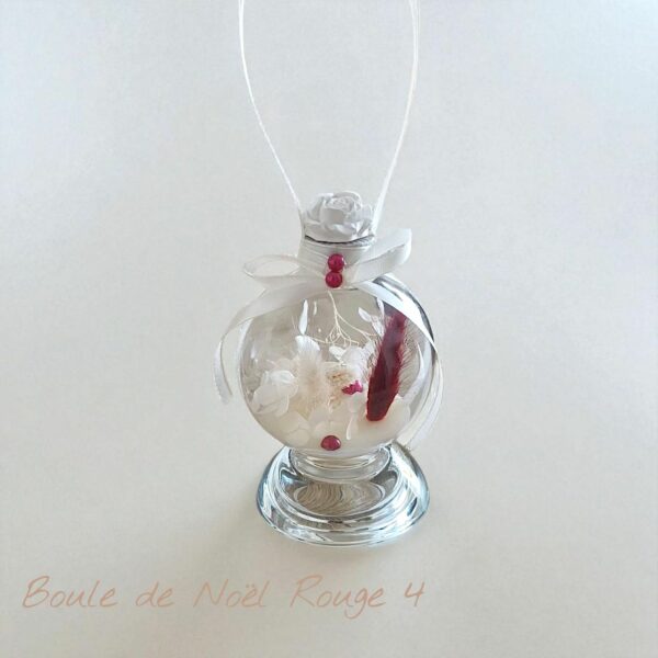 Boule Rouge de Noël 4 - Elégance Florale
