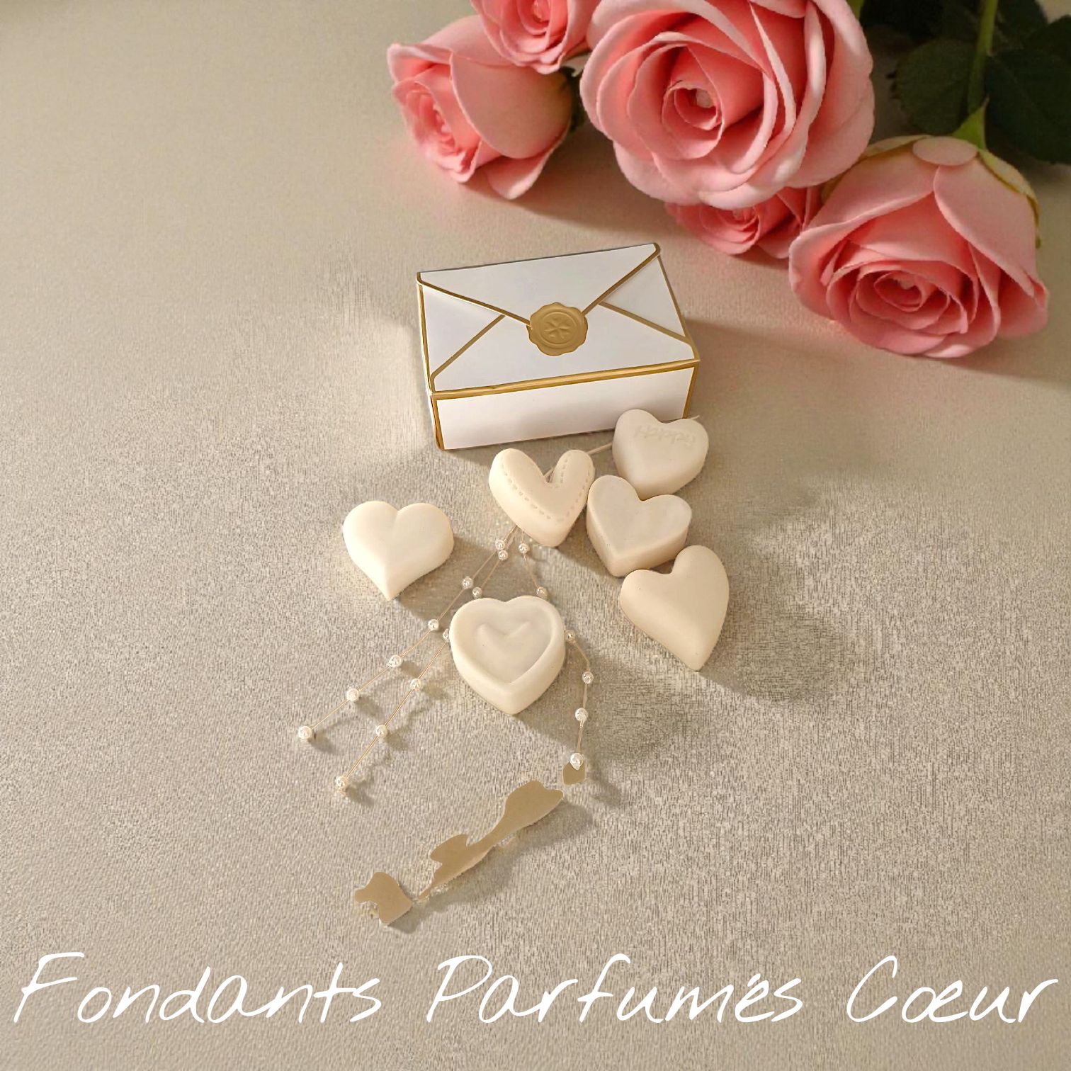 Fondants parfumés Poudre de Riz cœur – 6x15g | Doux et Apaisant