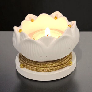 Porte Bougie "Fleur de perles" - Élégance Artisanale