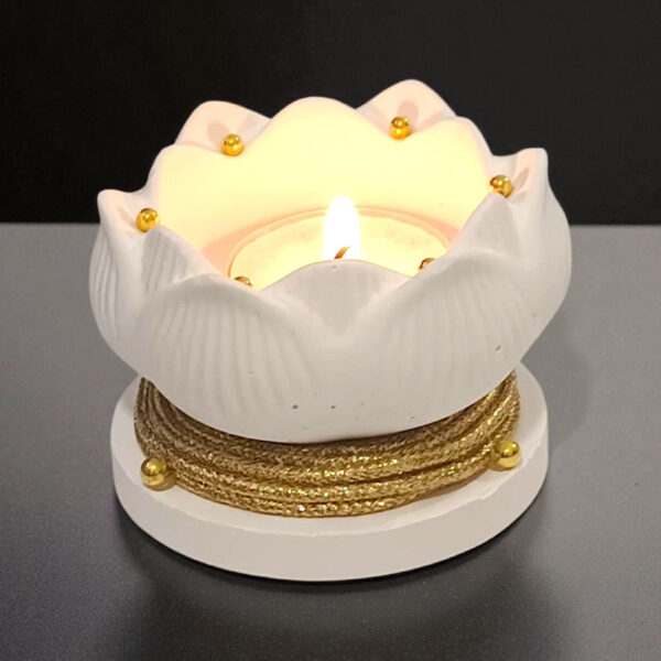 Porte Bougie "Fleur de perles" - Élégance Artisanale