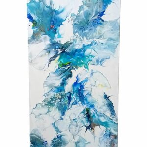 Tableau "Souffle d'Azur" - Peinture Abstraite - 30x60 cm