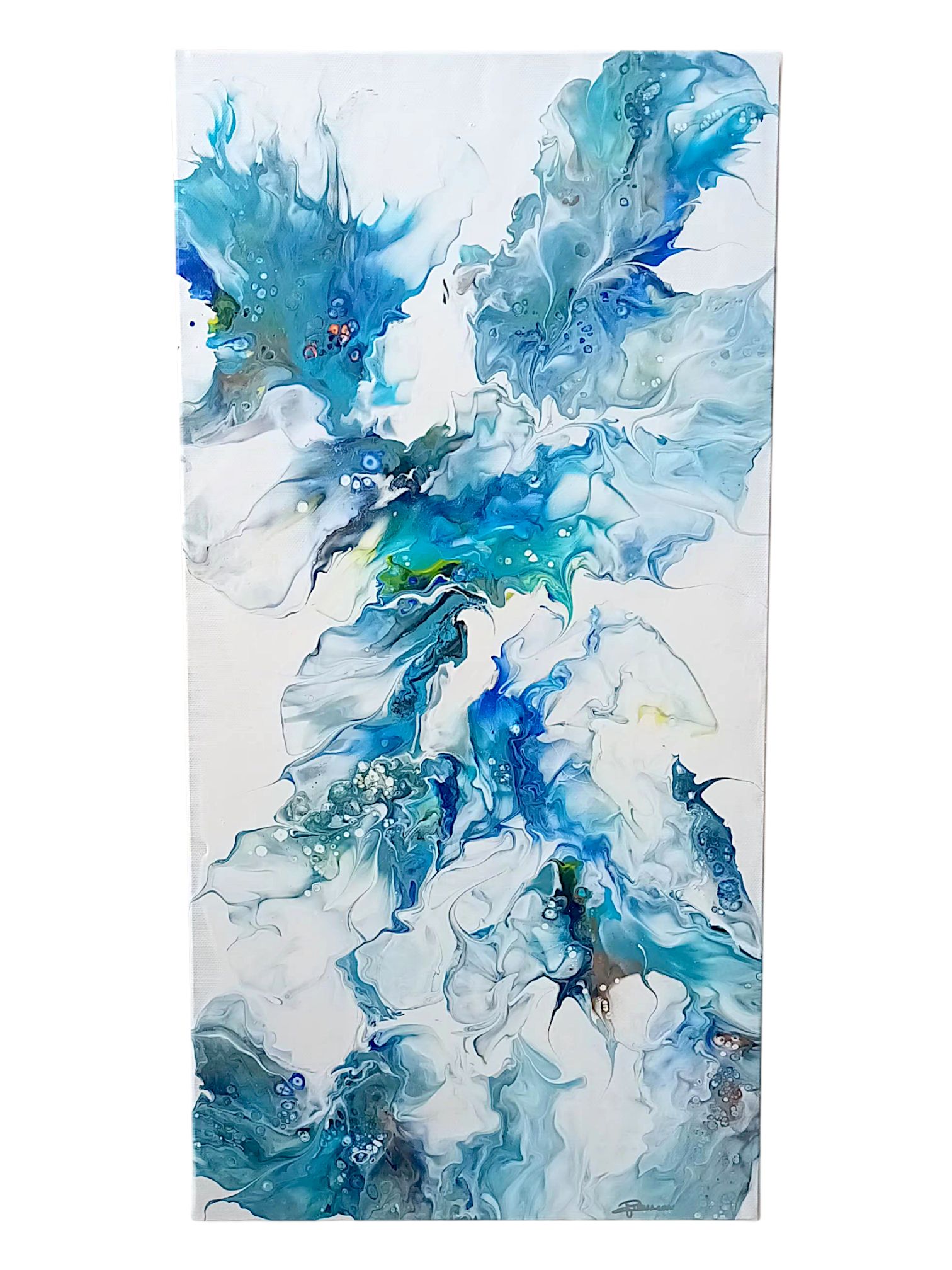 Tableau "Souffle d'Azur" - Peinture Abstraite - 30x60 cm