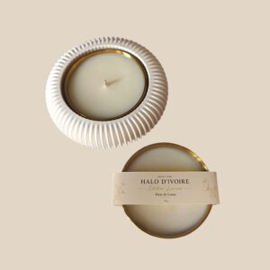 Halo d'Ivoire Édition Lumière bougie artisanale parfumée Artis-Âme
