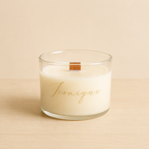 Bougie parfumée artisanale Iconique 120 g en cire végétale avec mèche en bois – ARTIS-ÂME