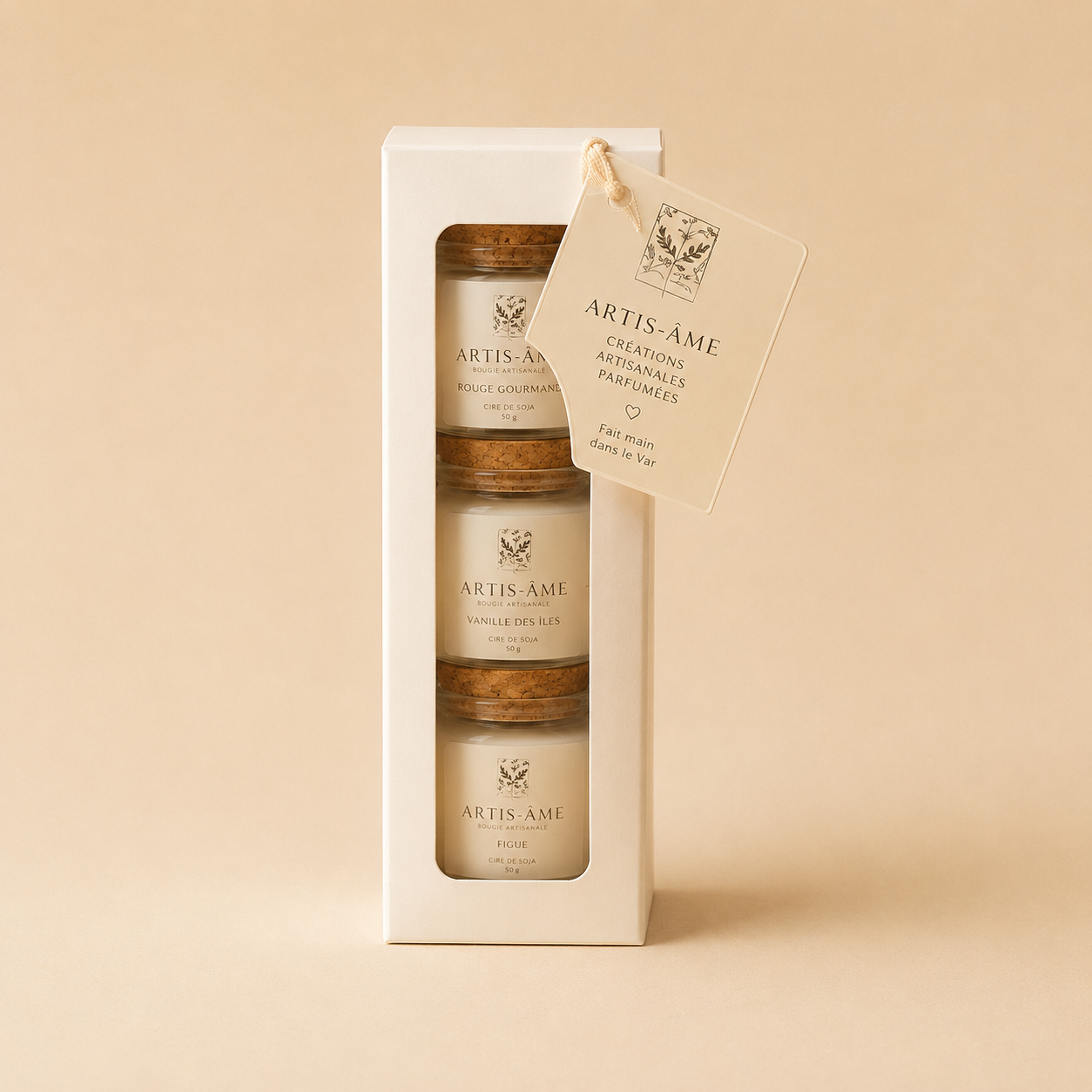 Coffret Mini Douceur 3 mini bougies parfumées artisanales ARTIS-ÂME