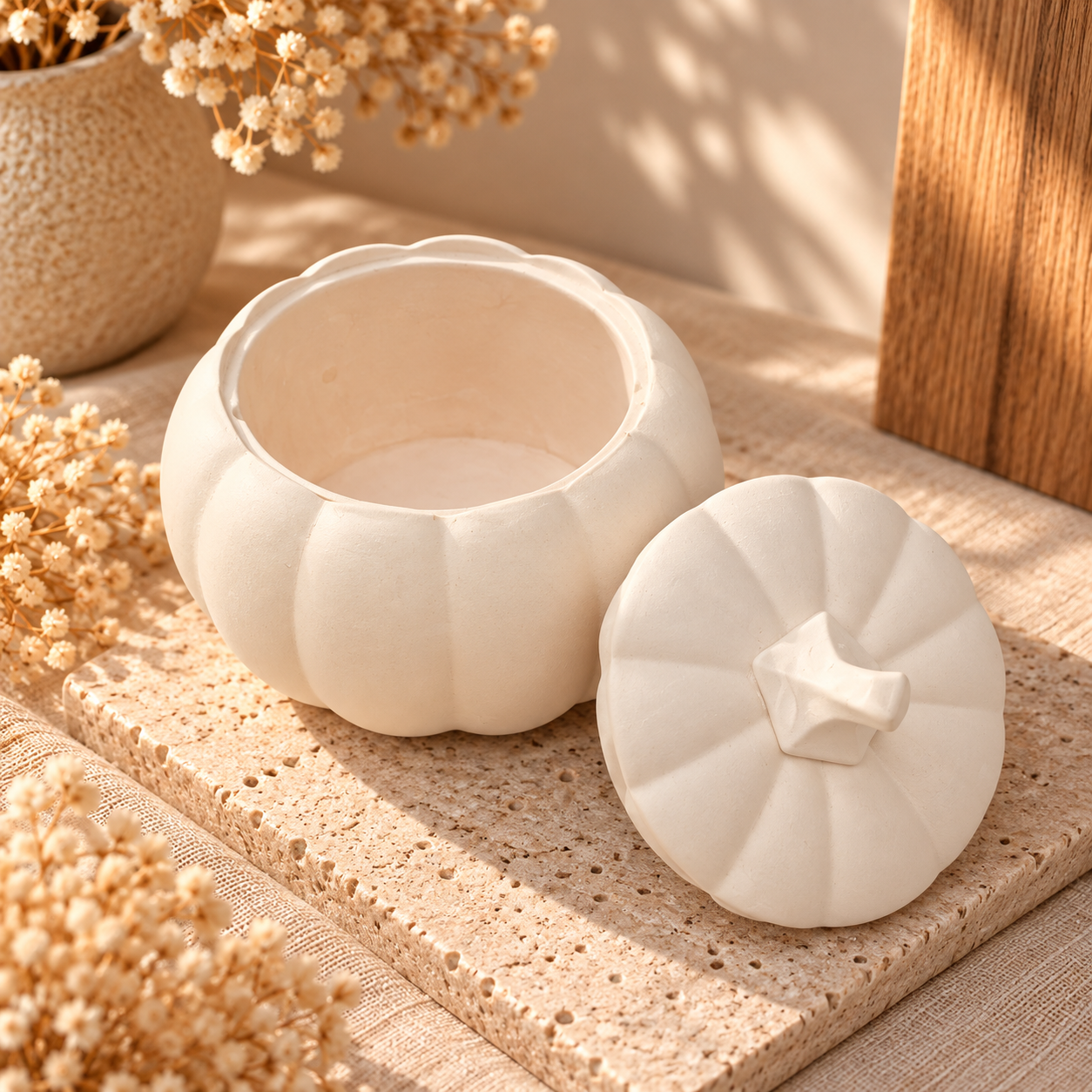 Écrin d’Automne – Citrouille décorative en plâtre – Image 2